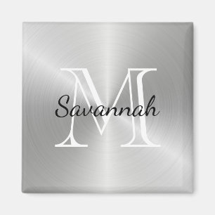 Moderne Silver Monogram Imitate Metal Magnet