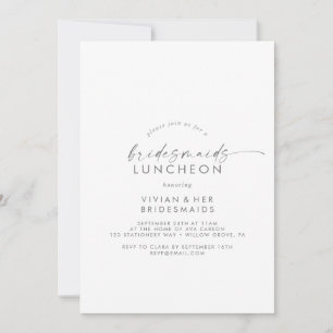 Moderne Silver Script Bridesmaids Luncheon Einladung