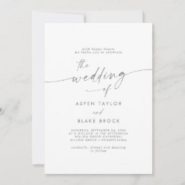 Moderne Silver Script-Einladung Einladung