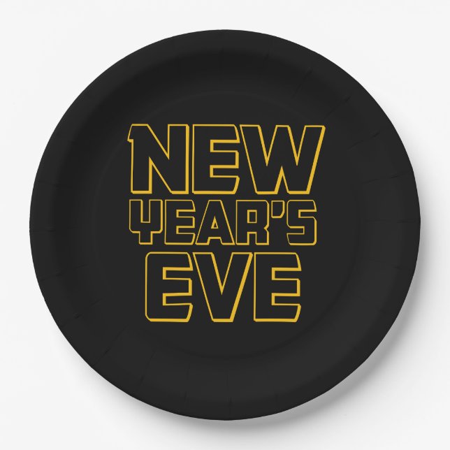Moderne Silvesterparty  Pappteller (Vorderseite)