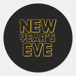 Moderne Silvesterparty  Runder Aufkleber