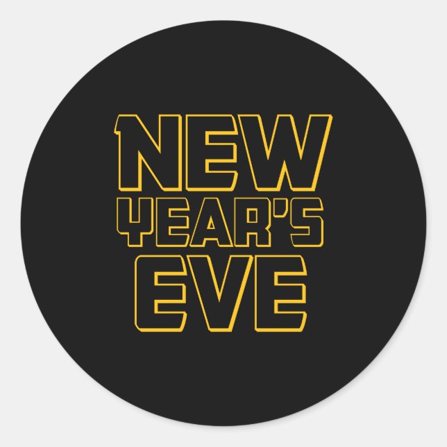 Moderne Silvesterparty  Runder Aufkleber (Vorderseite)