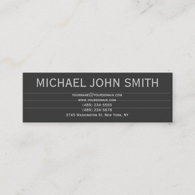 Moderne Simple Chic Grey Consultant Carte de visit (Devant)