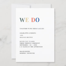 Moderne, simple, fraîche invitation au mariage