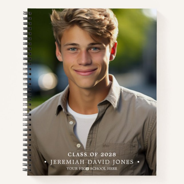 Moderne Simple Grad Photo Spiral Carnet livre d'or (Devant)