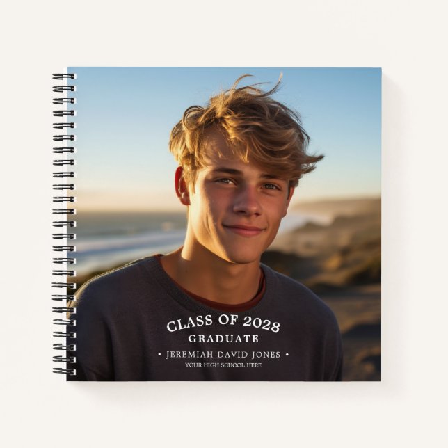 Moderne Simple Grad Photo Spiral Carnet livre d'or (Devant)