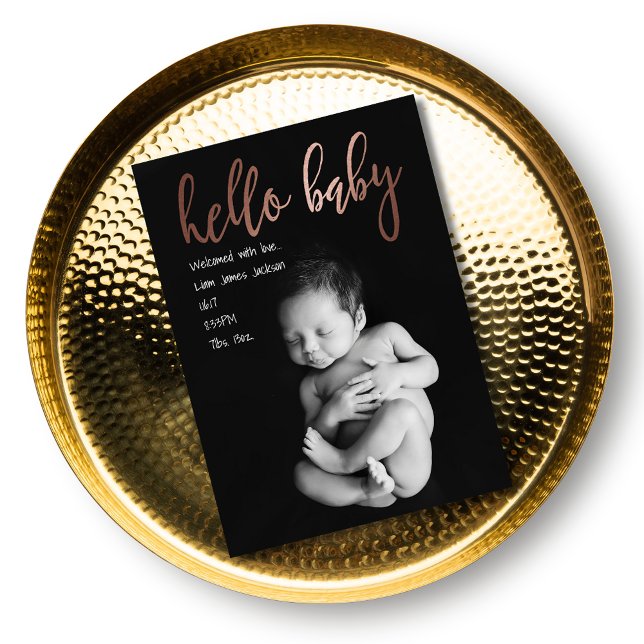 Moderne simple Hello Baby Faire-part de naissance (Modern Simple Hello Baby Birth Announcement)