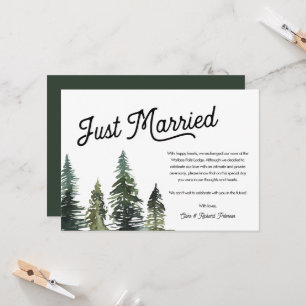 Moderne simple juste marié Elopement Faire-part