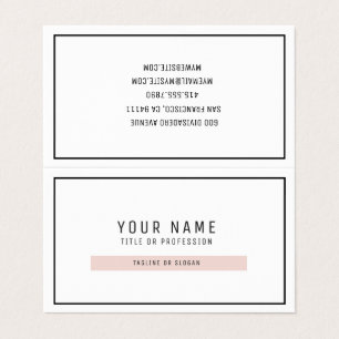 Moderne simple Pastel rose & noir Cartes de visite