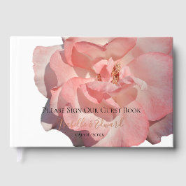 Moderne Single Coral Rose Blumenzwiebeln Gästebuch