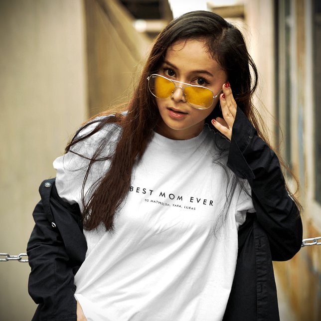Moderne Single Mama Beste Mama je weiß T-Shirt (Von Creator hochgeladen)