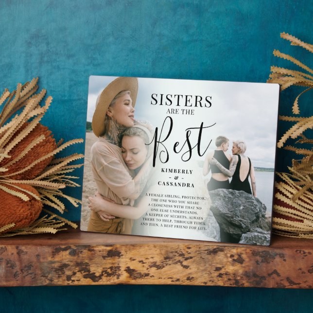 Moderne SISTERS sind das beste Foto Keepake Fotoplatte (Seite)
