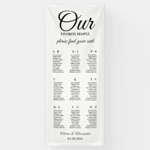 Moderne Sitzordnung für Hochzeiten aus Stoff, Lein Banner