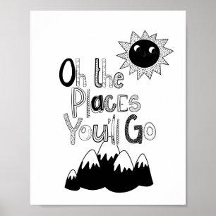 Moderne Skandi die Orte, an die du gehst Kinderzim Poster