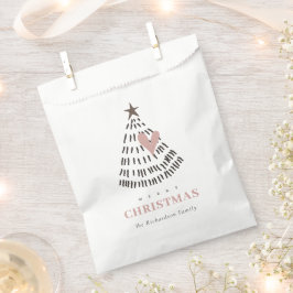 Moderne Skandi-Minimal-Blush-Herz-Weihnachtsbaum Geschenktütchen