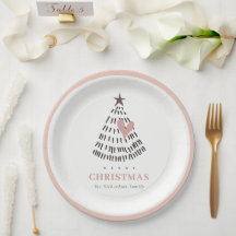 Moderne Skandi-Minimal-Blush-Herz-Weihnachtsbaum