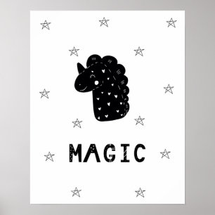 Moderne skandinavische Einhorn-Kinderzimmerdeko mi Poster