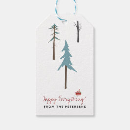 Moderne skandinavische Kiefernwälder Weihnachtsfei Geschenkanhänger
