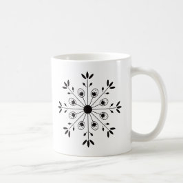Moderne skandinavische Weihnachtsschneeflocke Kaffeetasse