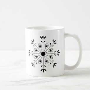 Moderne skandinavische Weihnachtsschneeflocke Kaffeetasse
