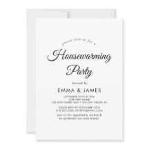 Moderne Skript-Hausparty-Einladung