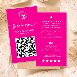Moderne Skript QR Code Hot Rosa Reihenfolge danke Visitenkarte