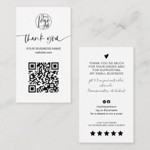 Moderne Skript QR-Code Schwarz-weiße Reihenfolge V Visitenkarte