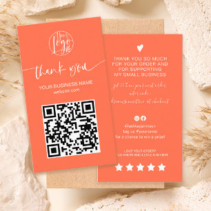Moderne Skript QR Korallenordnung Vielen Dank Visitenkarte