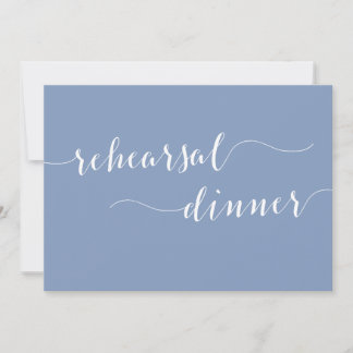 Moderne Skript-Staubblaue Hochzeitsprobe-Dinner-Ei Einladung