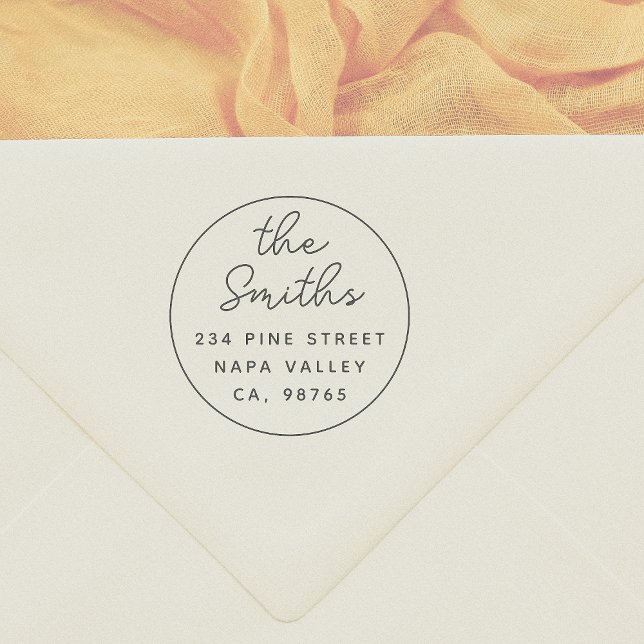 Moderne Skriptfamilie Name Runde Rücksendeadresse Permastempel (Von Creator hochgeladen)