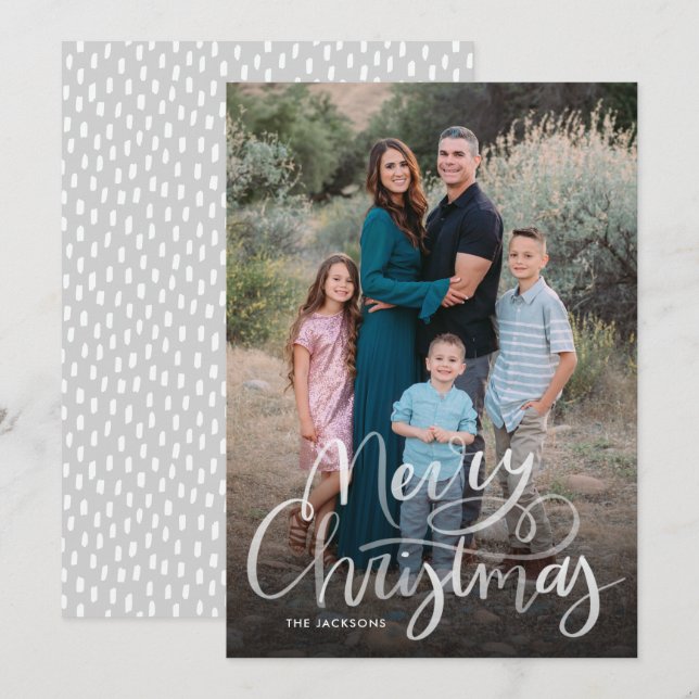 Moderne Skripthandbriefe frohe Weihnachten (Vorne/Hinten)