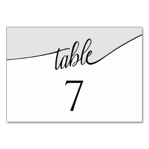 Moderne Skriptkolorblock beliebiger Hochzeit Tischnummer