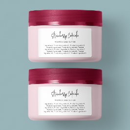 Moderne Skriptliste Minimalistischer Inhaltsstoffe Adressaufkleber