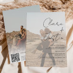 Moderne Skriptnamen Fotos Qr Code Hochzeit Einladung<br><div class="desc">Eine moderne,  schicke und elegante Hochzeitseinladung mit individuellen Namen mit handgeschriebener Kalligraphie in Schwarz und Weiß,  mit weißem Overlay und 2 Foto,  fügen Sie Ihren QR-Code für uAwg ,  Hochzeitsdetails und mehr. Alle Texte,  Namen und Hintergrundfarben sind anpassbar. Eine einfache und minimalistische Einladung.</div>