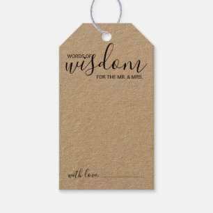 Moderne SkriptWedding Advice und Wünsche Geschenkt Geschenkanhänger