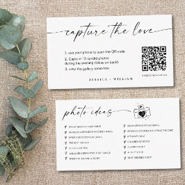 Moderne SkriptWedding Capture the Liebe QR Code Begleitkarte