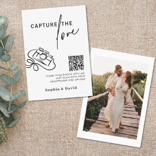 Moderne SkriptWedding Capture the Liebe QR Code Begleitkarte