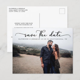 Moderne SkriptWedding Save the Date Postkarte