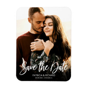 Moderne SkriptWedding speichert das Date-Foto Magnet