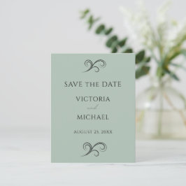 Moderne Skulpturen Minimalistische Grüne Hochzeit Save The Date