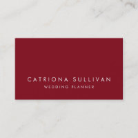 Moderne Sleek Elegante Firebrick Red Business Card
