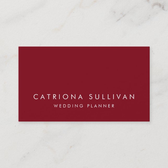 Moderne Sleek Elegante Firebrick Red Business Card Visitenkarte (Vorderseite)