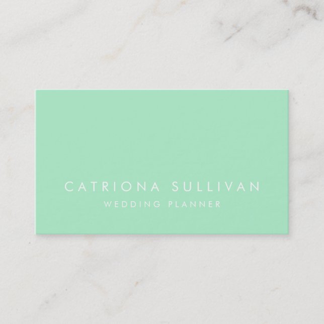 Moderne Sleek Elegante Mint Green Business Card Visitenkarte (Vorderseite)