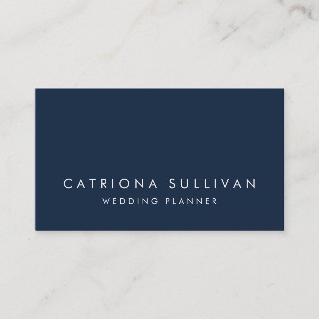 Moderne Sleek Elegante Navy Blue Business Card Visitenkarte (Vorderseite)