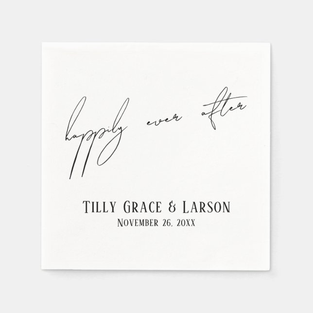 Moderne Slim Handwriting einfach glücklich für imm Serviette (Vorderseite)