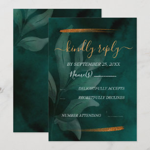 moderne Smaragdgrün und Blätter UAWG Einladung