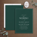 Moderne Smarald Green Calligrafy Wedding Einladung<br><div class="desc">Dieses moderne, elegante und schlichte smaragdgrün-weiße Hochzeitsdesign mit dem Titel "The Wedding Of" in moderner Kalligrafie und Serif-Text als Hauptmotiv, basiert auf unserem bestverkauften Brautparty-Einladen. Die Rückseite der Karte weist eine smaragdgrüne Textur auf. Kontaktieren Sie Designer für passende Produkte. Vielen Dank für die Unterstützung unseres kleinen Unternehmens, wir wissen es...</div>