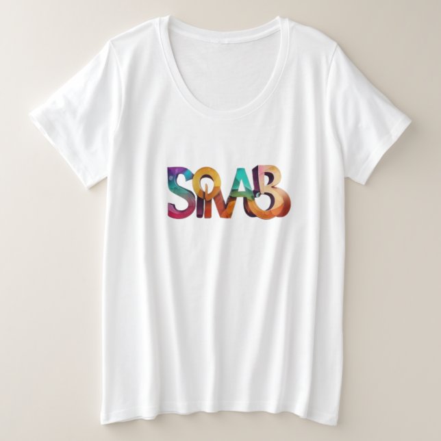 Moderne "Smart" Letters Große Größe T-Shirt (Design vorne)