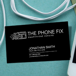 Moderne Smartphone-Reparatur in Schwarzweiß Visitenkarte