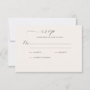 Moderne Smokey Gold und Line Floral Ampere und UAW RSVP Karte